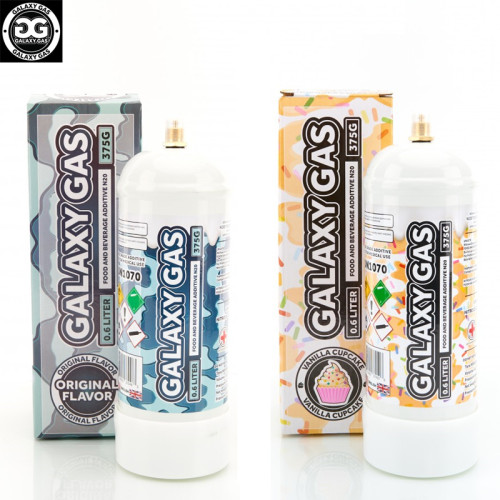 GALAXY GAS 0.6L CREAM CHARGER CANISTERS 6CT/BOX (FOOD PURPOSE ONLY)
